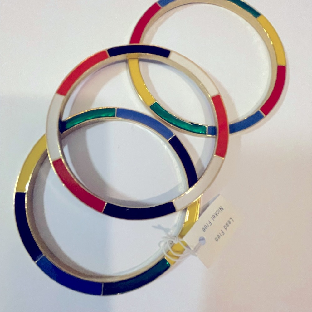 Vintage bangles. Multi colored and stackable